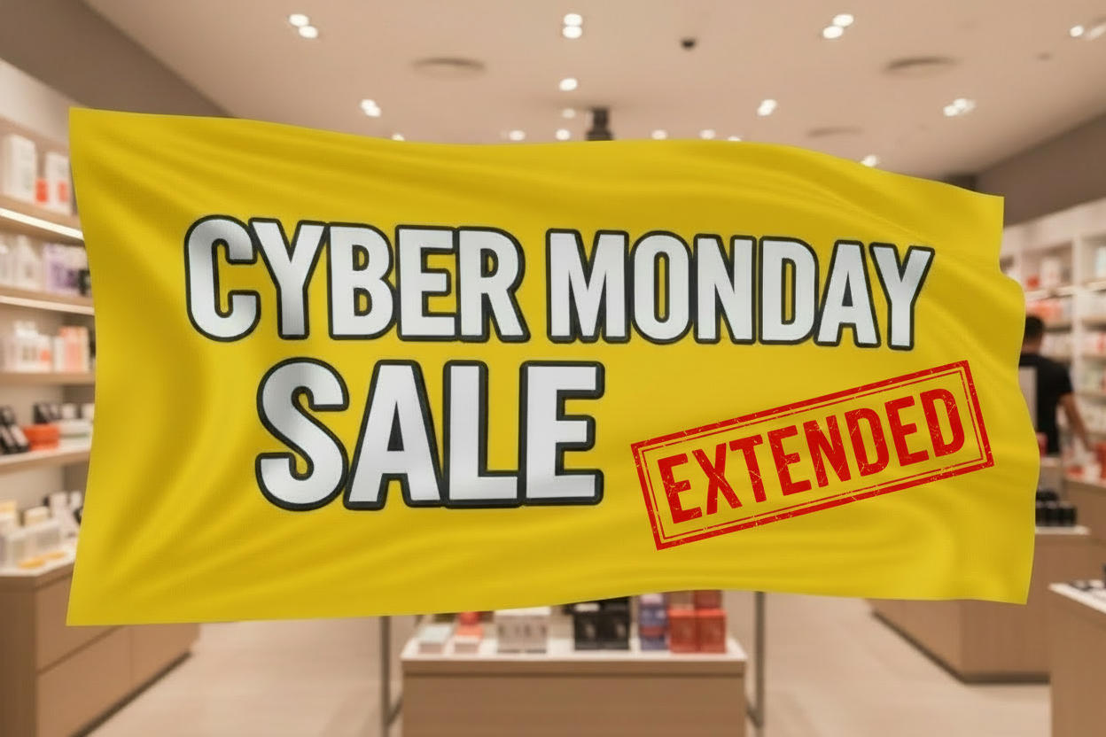 Large Ad stating 'Black Friday Sale' bold gender neutral. But add in the lower center or right corner in small text 'Prolific Atelier'